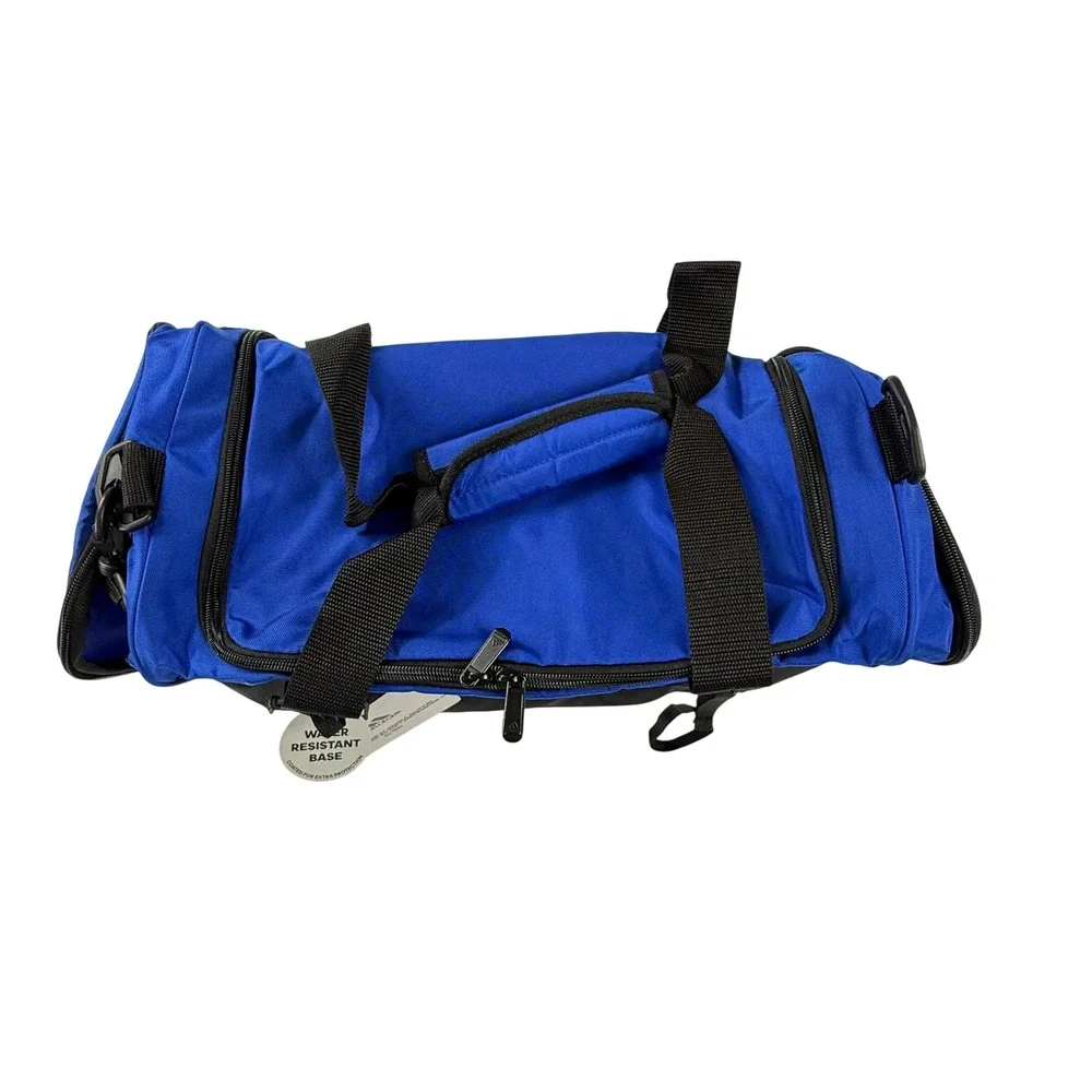 Adidas Defender IV Small Duffel Bag Royal Blue Black Water Resistant Gym Travel